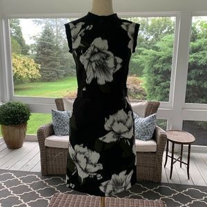 Lanvin Winter 2013 Noir Floral Silk Fitted Dress
